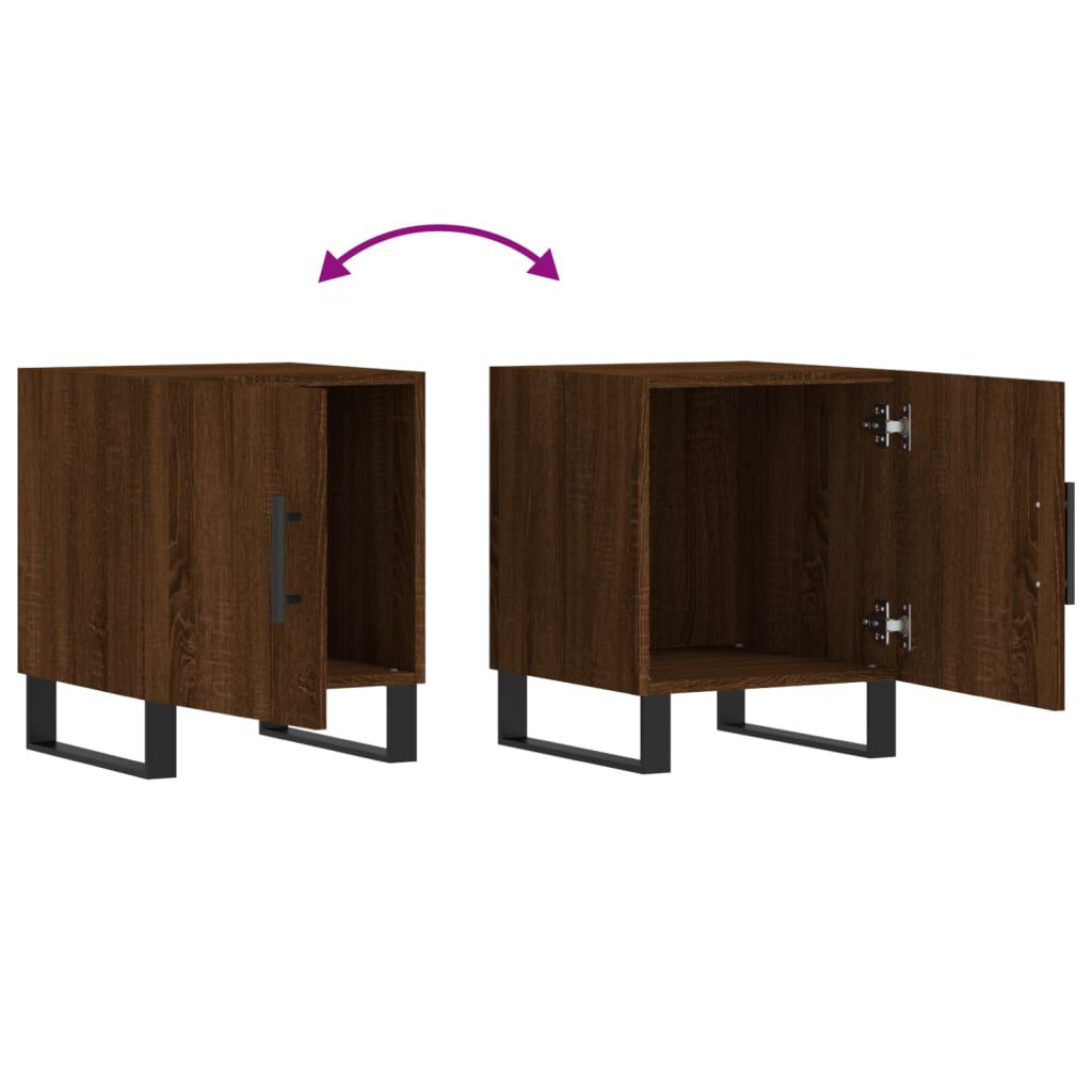 vidaXL Κομοδίνο Καφέ Δρυς 40 x 40 x 50 εκ. από Επεξεργασμένο Ξύλο
