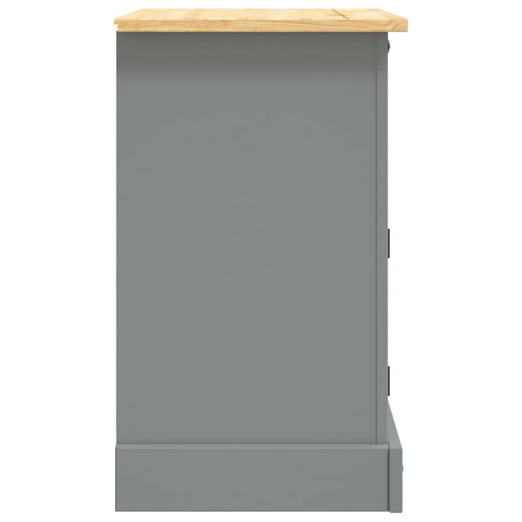 vidaXL Κομοδίνο Μεξικάνικο Στιλ Corona Γκρι 53 x 39 x 67εκ Ξύλο Πεύκου