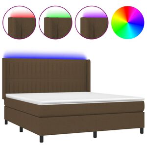 vidaXL &Kappa;&rho;&epsilon;&beta;ά&tau;&iota; Boxspring &mu;&epsilon; &Sigma;&tau;&rho;ώ&mu;&alpha; & LED &Sigma;&kappa;.&Kappa;&alpha;&phi;έ 160x200&epsilon;&kappa;. &Upsilon;&phi;&alpha;&sigma;&mu;ά&tau;&iota;&nu;&omicron;