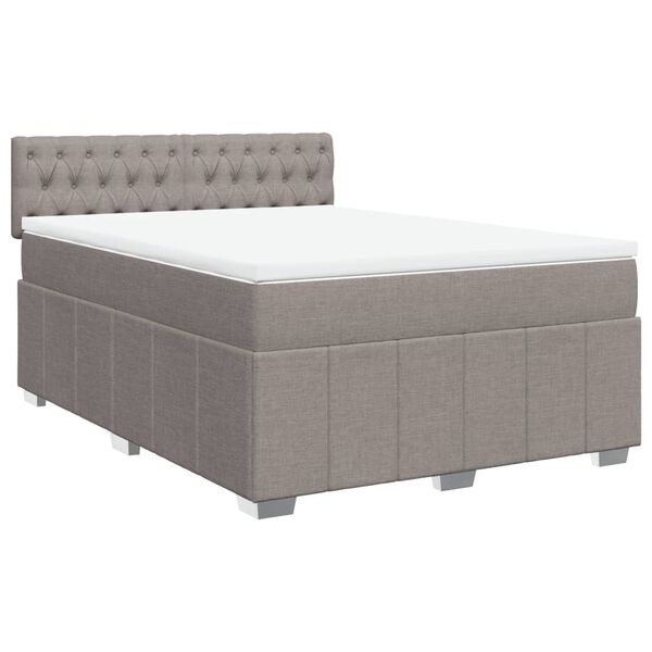 vidaXL Κρεβάτι Boxspring με Στρώμα Taupe 140x200 εκ. Υφασμάτινο