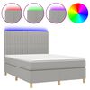 vidaXL &Kappa;&rho;&epsilon;&beta;ά&tau;&iota; Boxspring &mu;&epsilon; &Sigma;&tau;&rho;ώ&mu;&alpha; & LED &Alpha;&nu;.&Gamma;&kappa;&rho;&iota; 140x190&epsilon;&kappa;. &Upsilon;&phi;&alpha;&sigma;&mu;ά&tau;&iota;&nu;&omicron;
