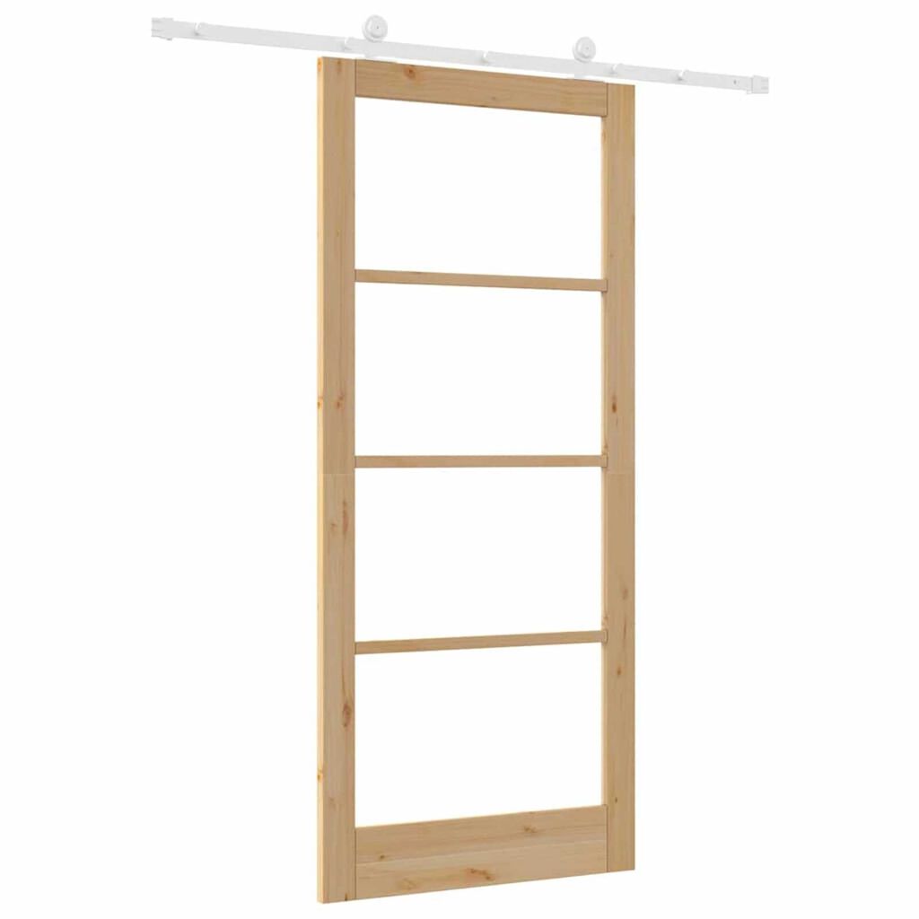vidaXL Συρόμενη Πόρτα ORKDAL Καφέ 93 x 211 εκ. Ξύλο και μέταλλο