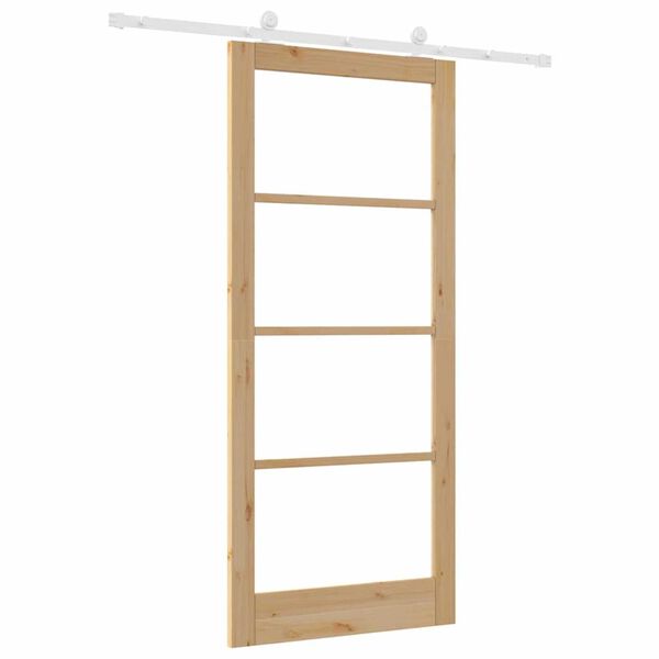 vidaXL Συρόμενη Πόρτα ORKDAL Καφέ 93 x 211 εκ. Ξύλο και μέταλλο