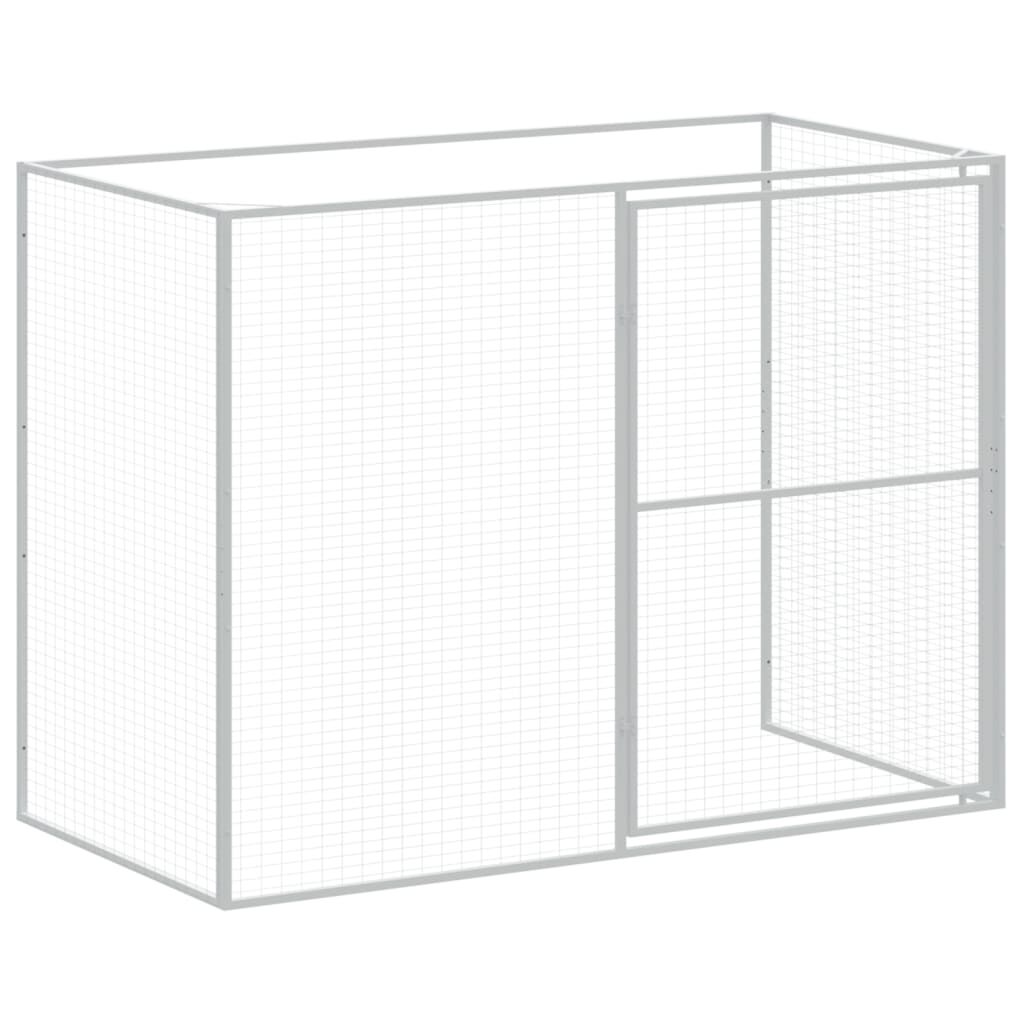 vidaXL Σπιτάκι Σκύλου με Αυλή Αν. Γκρι 214x1273x181εκ. Γαλβαν. Χάλυβας