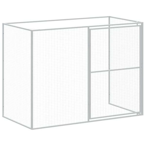 vidaXL Σπιτάκι Σκύλου με Αυλή Αν. Γκρι 214x1273x181εκ. Γαλβαν. Χάλυβας