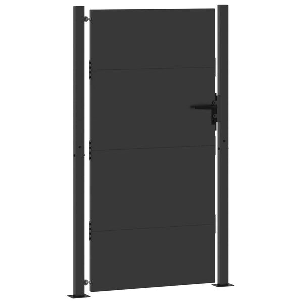 vidaXL Πύλη Κήπου Μαύρο 105 x 200 cm Ατσάλι με Επικάλυψη Πούδρας