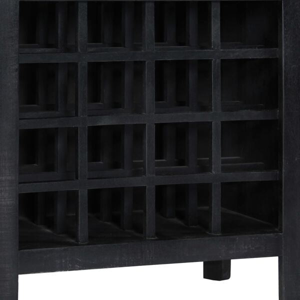 vidaXL Ραφιέρα / Σταντ Κρασιών Μαύρη 56x35x75 εκ. Μασίφ Ξύλο Μάνγκο