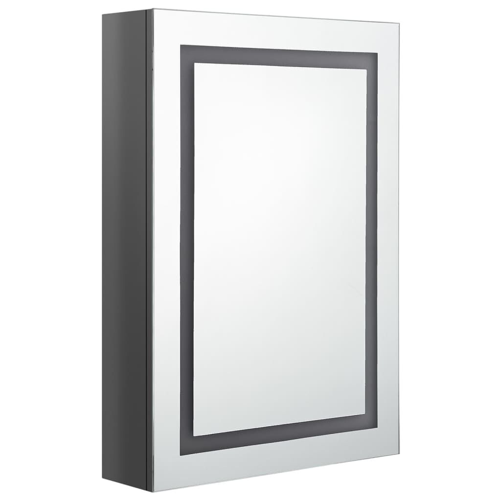 vidaXL Καθρέφτης Μπάνιου με Ντουλάπι & LED Λαμπερό Γκρι 50x13x70 εκ.