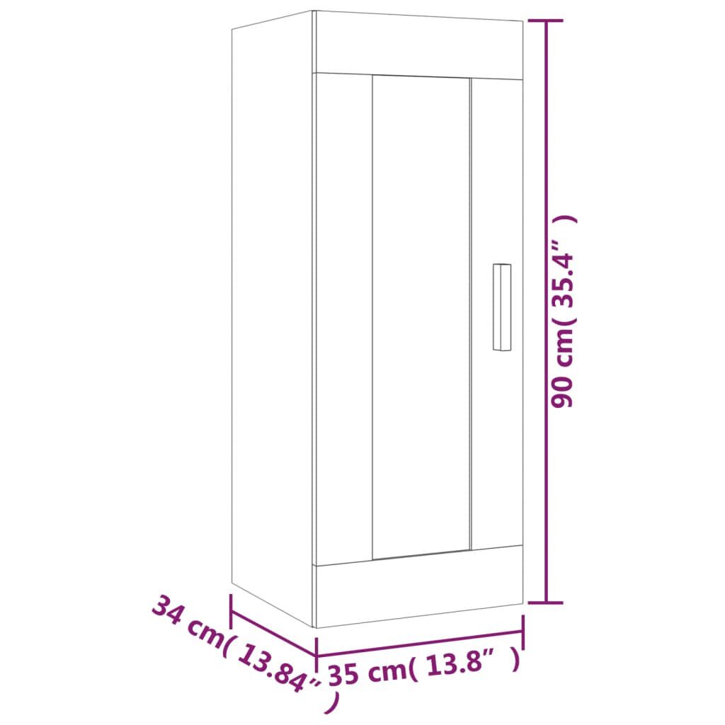 vidaXL Ντουλάπι Τοίχου Γκρι Sonoma 35x34x90 εκ. Επεξεργασμένο Ξύλο