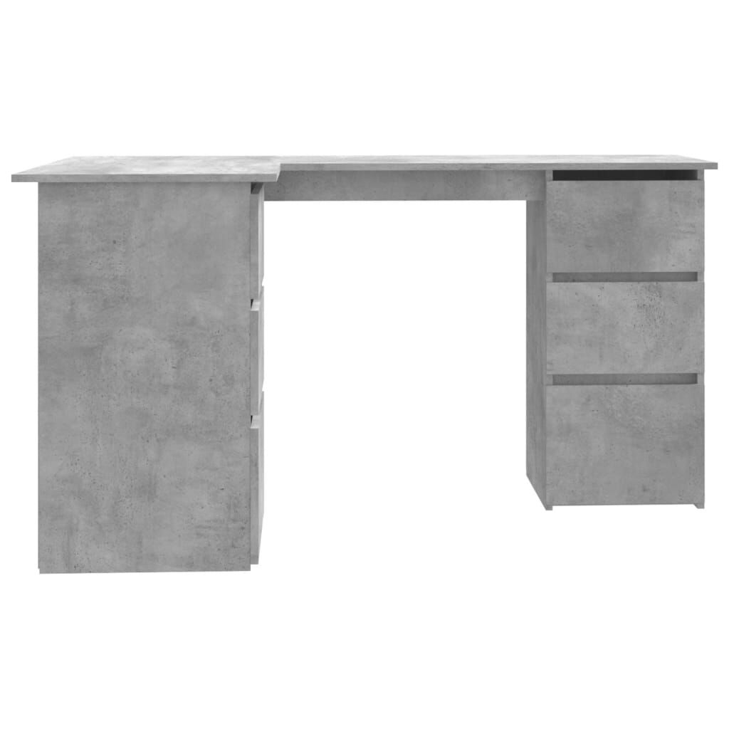 vidaXL Γραφείο Γωνιακό Γκρι Σκυροδέματος 145x100x76 εκ. Επεξ. Ξύλο