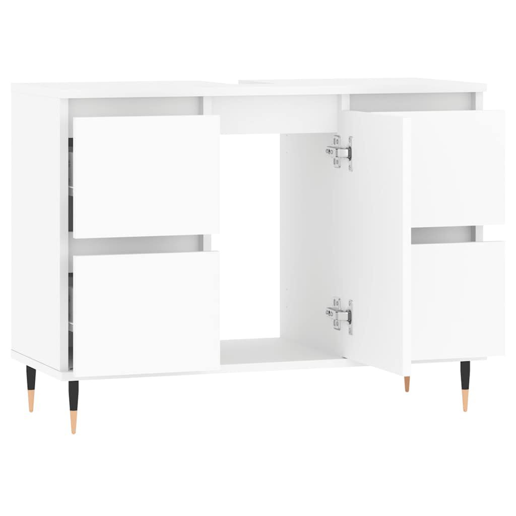 vidaXL Ντουλάπι Μπάνιου Λευκό 80 x 33 x 60 εκ. Επεξεργασμένο Ξύλο