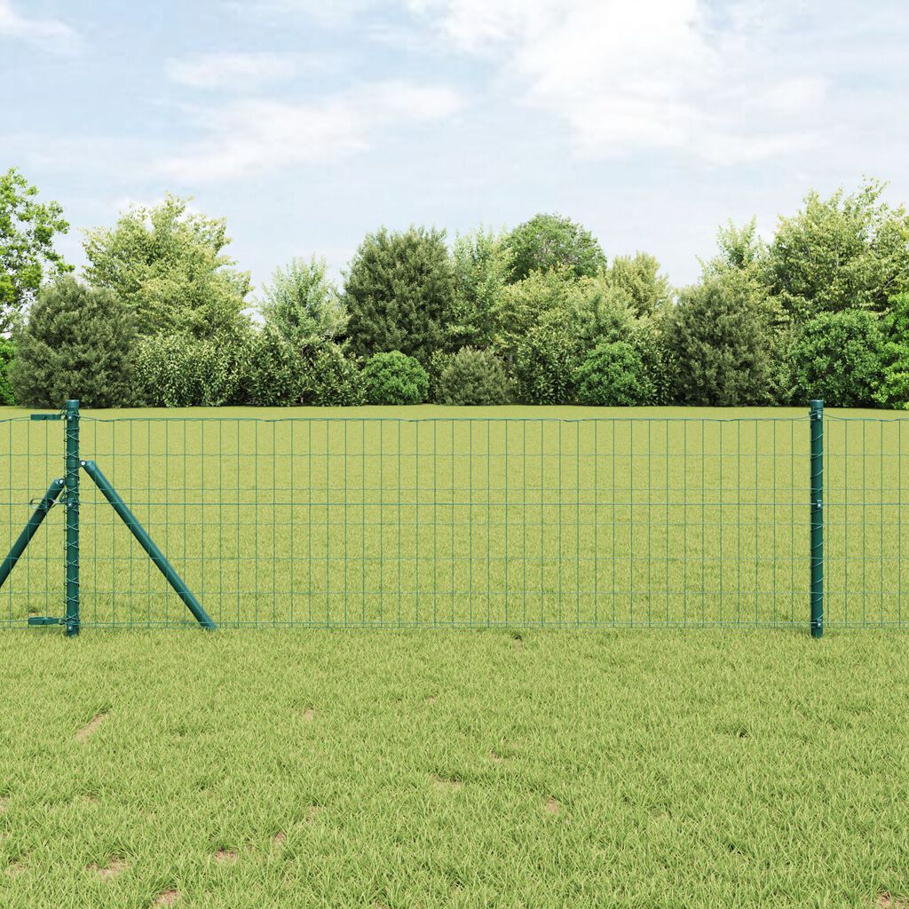 vidaXL Euro Fence με 13 Πόλους 0.4x25 μ Γαλβανισμένος Χάλυβας Πράσινος