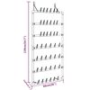 vidaXL Κρεμαστή Ραφιέρα Παπουτσιών Ασημί 66 x 13 x 139 εκ.