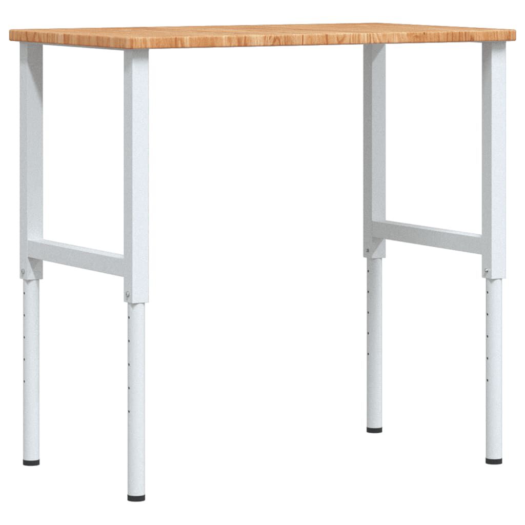 vidaXL Πάγκος Εργασίας Ορθογώνιος 100x60x(71,5-98) εκ Μασίφ Ξύλο Δρυός
