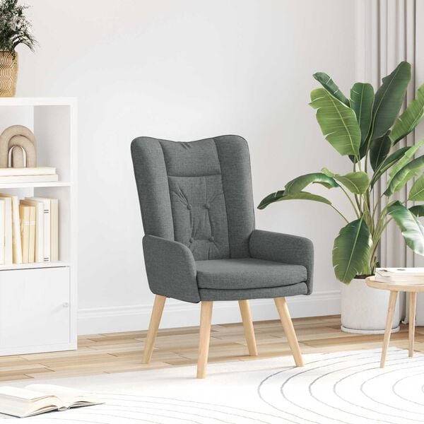 vidaXL Χαλαρωτική Πολυθρόνα Σκούρο γκρι 63 x 67 x 94 εκ. ύφασμα