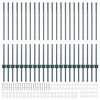 vidaXL Πό posts φράχτη 22 pcs Πράσινο 140 cm Ατσάλι