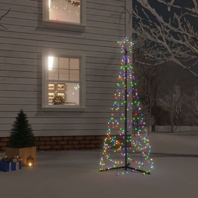 vidaXL Χριστουγεννιάτικο Δέντρο Κώνος 200 LED Πολύχρωμο 70 x 180 εκ.