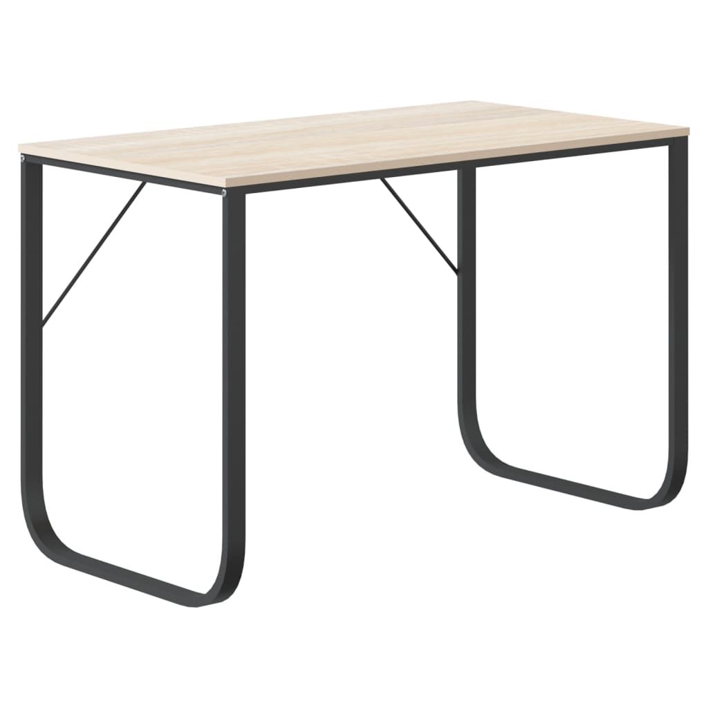 vidaXL Γραφείο Υπολογιστή Μαύρο/Δρυς 110 x 60 x 73 εκ. από Μοριοσανίδα