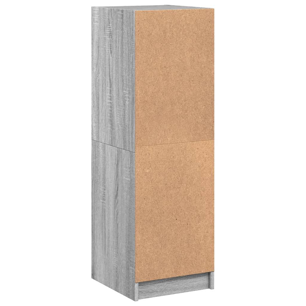 vidaXL Ντουλάπι Γκρι Sonoma 35 x 37 x 109 εκ. με Γυάλινες Πόρτες