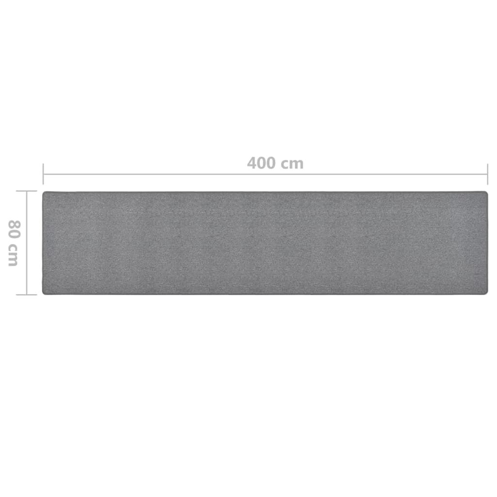 vidaXL Χαλί Διάδρομος Σκούρο Γκρι 80 x 400 εκ.