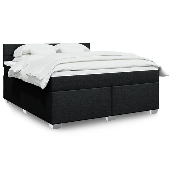 vidaXL &Kappa;&rho;&epsilon;&beta;ά&tau;&iota; Boxspring &mu;&epsilon; &Sigma;&tau;&rho;ώ&mu;&alpha; &Mu;&alpha;ύ&rho;&omicron; 180x200 &epsilon;&kappa;. &Upsilon;&phi;&alpha;&sigma;&mu;ά&tau;&iota;&nu;&omicron;