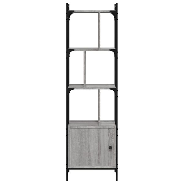 vidaXL Βιβλιοθήκη με Πόρτα Γκρι Sonoma 44,5x30x154,5 εκ. Επεξ. Ξύλο