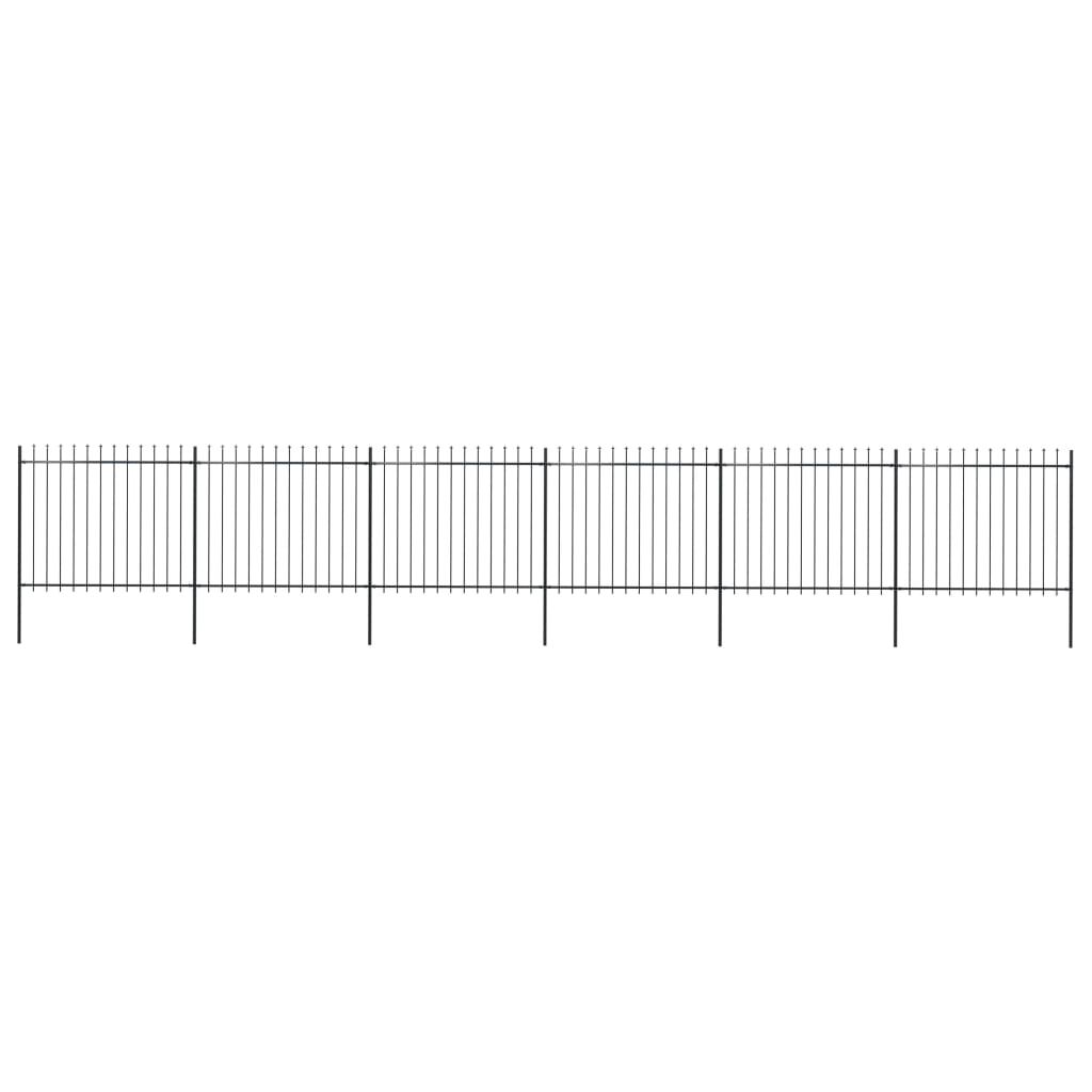 vidaXL Κάγκελα Περίφραξης με Λόγχες Μαύρα 10,2 x 1,5 μ. από Χάλυβα