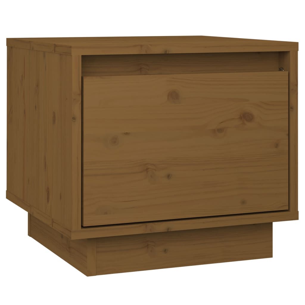 vidaXL Κομοδίνο Καφέ Μελί 35 x 34 x 32 εκ. από Μασίφ Ξύλο Πεύκου