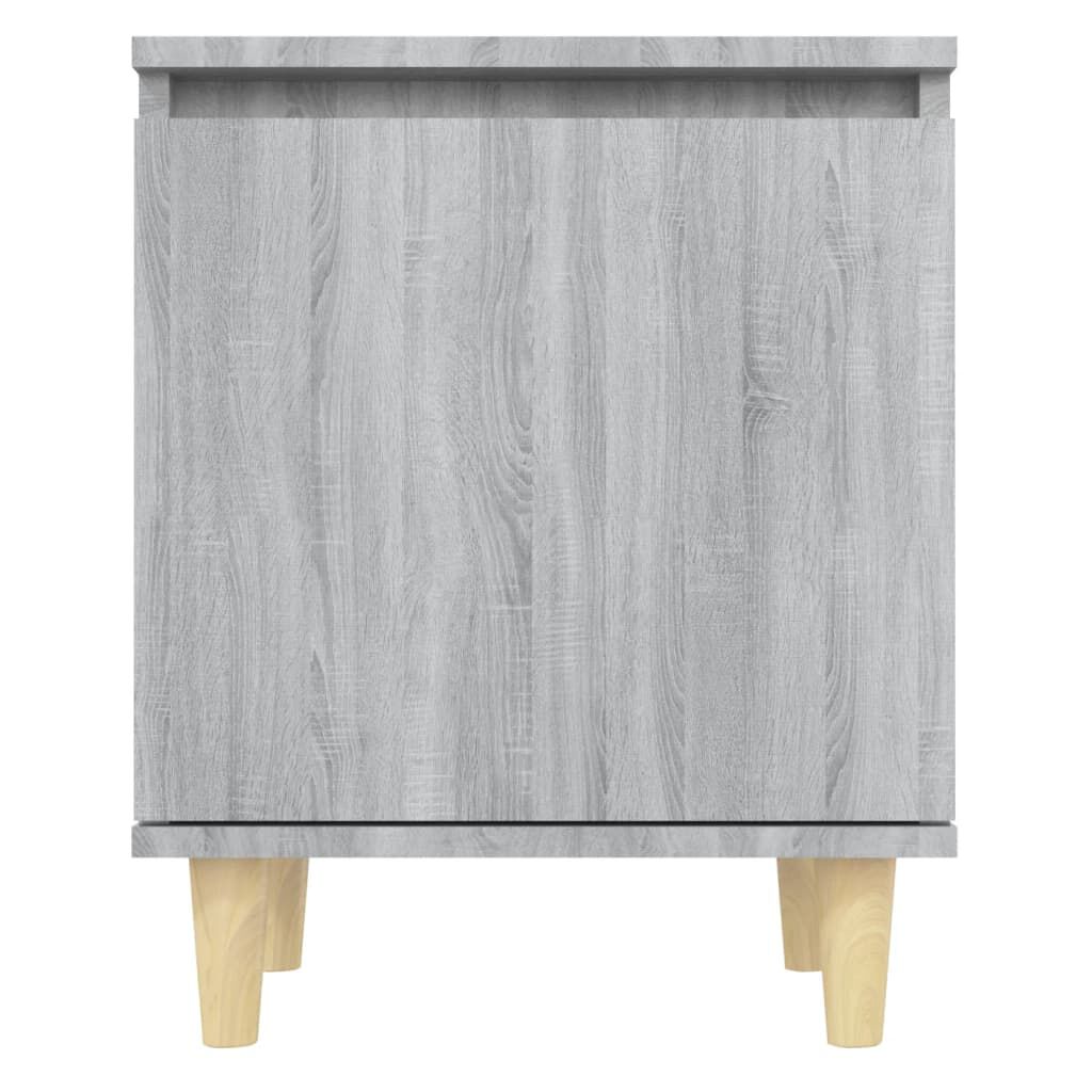 vidaXL Κομοδίνο Γκρι Sonoma 40 x 30 x 50 εκ. με Μασίφ Ξύλινα Πόδια