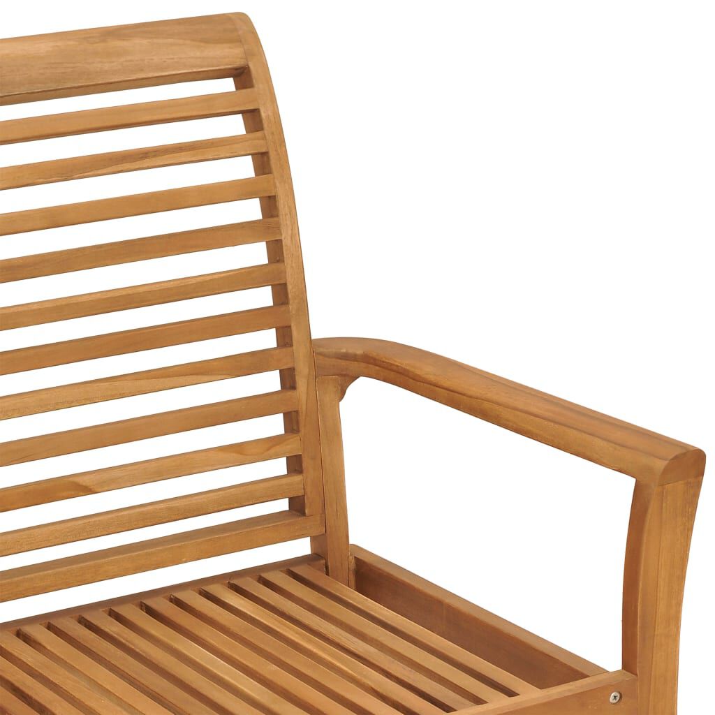 vidaXL Παγκάκι Κήπου 112 εκ. Μασίφ Ξύλο Teak Φωτεινό Πράσινο Μαξιλάρι