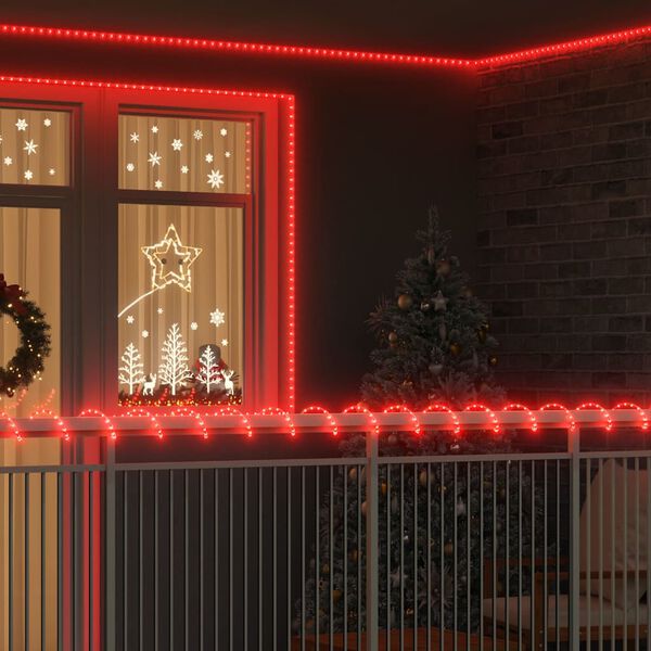 vidaXL Φωτιστικό Συρματόσχοινο με 120 LED Κόκκινο 5 m PVC
