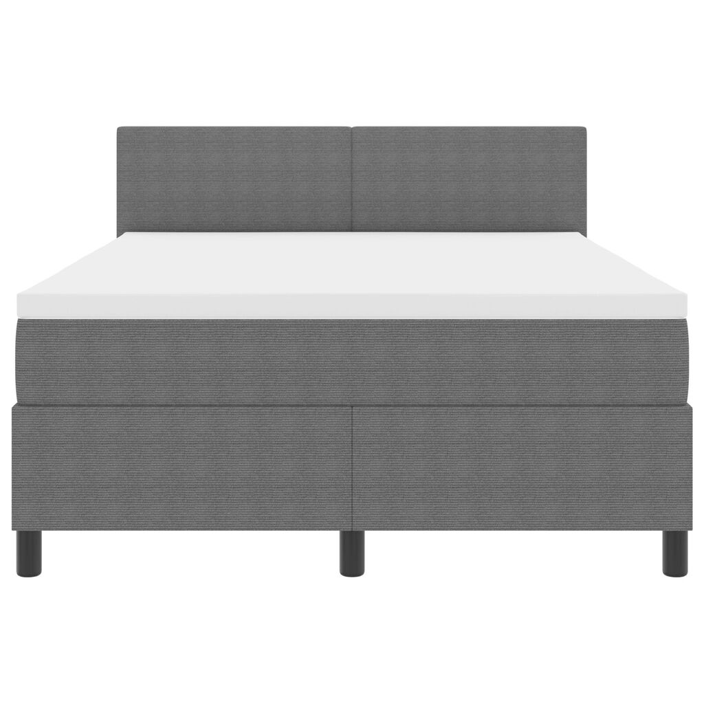 vidaXL Κρεβάτι Box Spring με Στρώμα Σαφρού Γκρι 140x200 εκ. Ύφασμα Κορντούρας