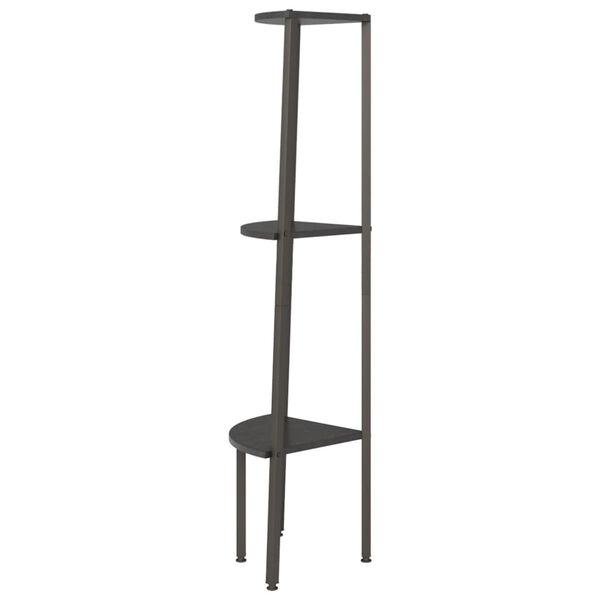 vidaXL Ραφιέρα Γωνιακή 3 Επίπεδων Μαύρο 45,5x31,5x120 εκ.
