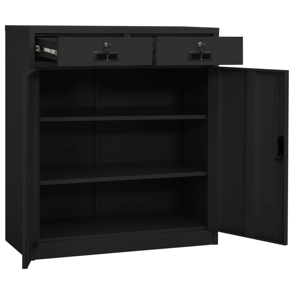 vidaXL Ντουλάπα Γραφείου Ανθρακί 90 x 40 x 102 εκ. Ατσάλινη