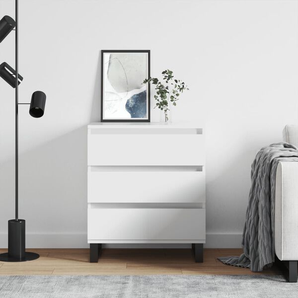 vidaXL Συρταριέρα Λευκή 60 x 35 x 70 εκ. από Επεξεργασμένο Ξύλο