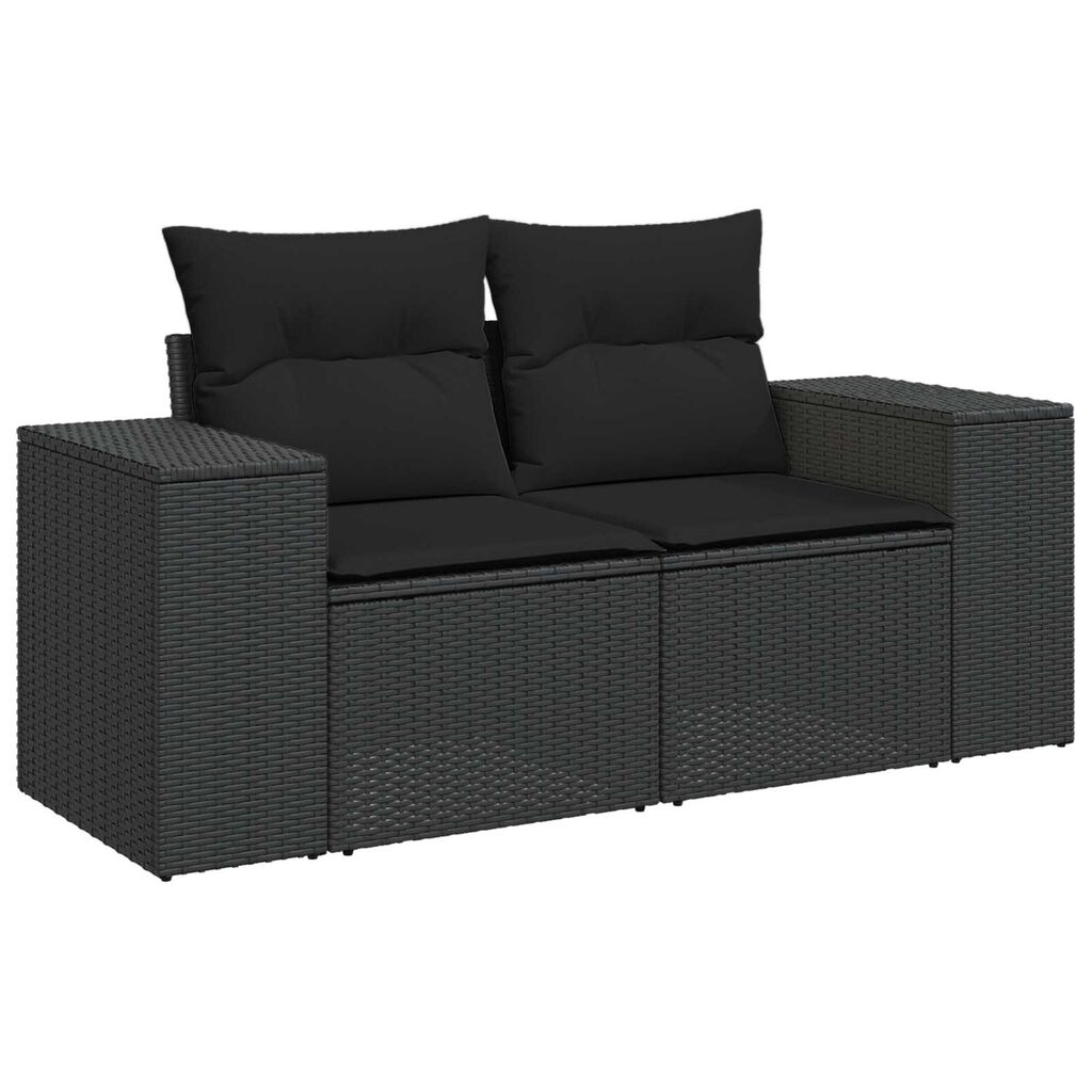 vidaXL Σετ Καναπέ Κήπου 12 pcs Μαύρο συνθετικό ρατάν