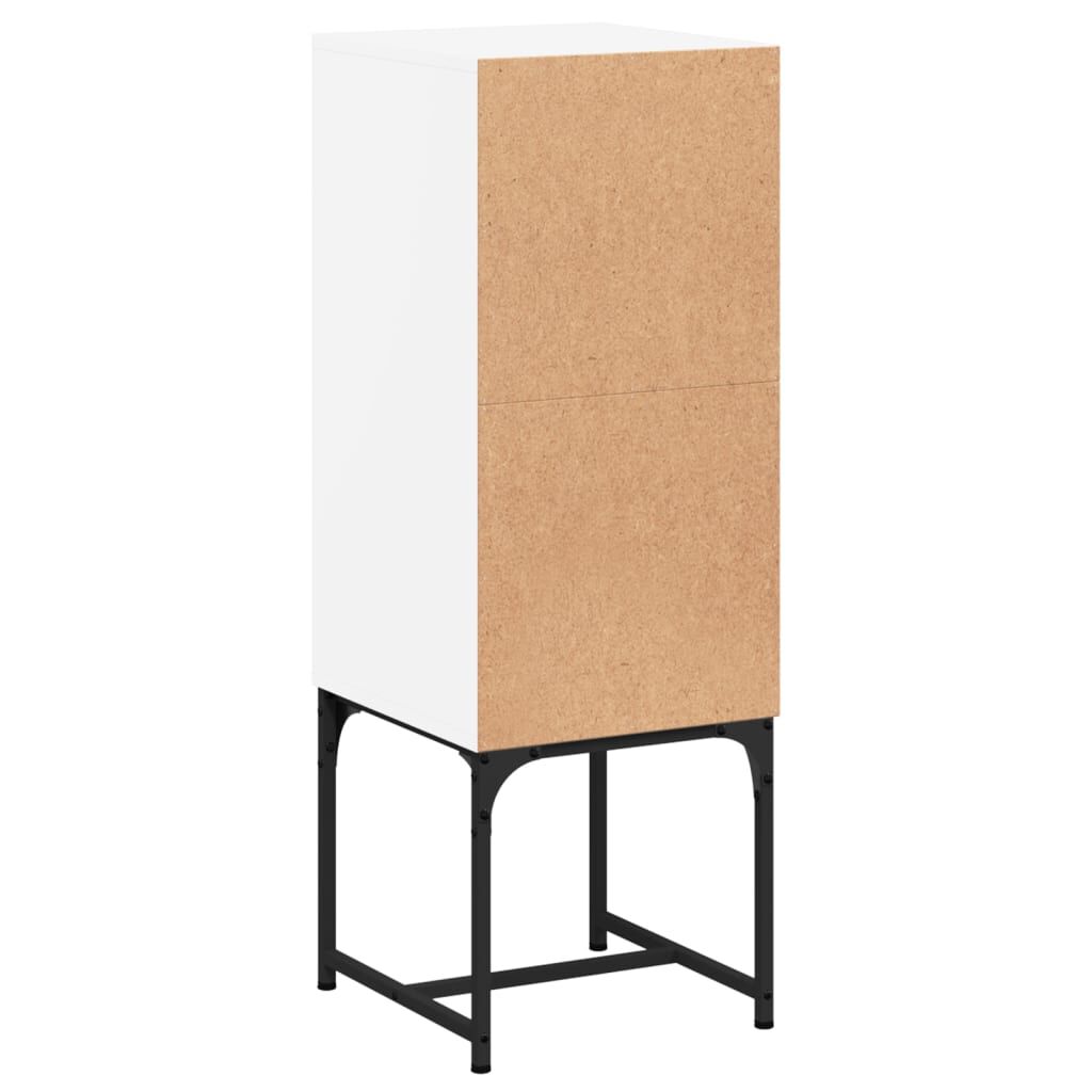 vidaXL Βοηθητικό Ντουλάπι Λευκό 35x37x100 εκ. με Γυάλινες Πόρτες