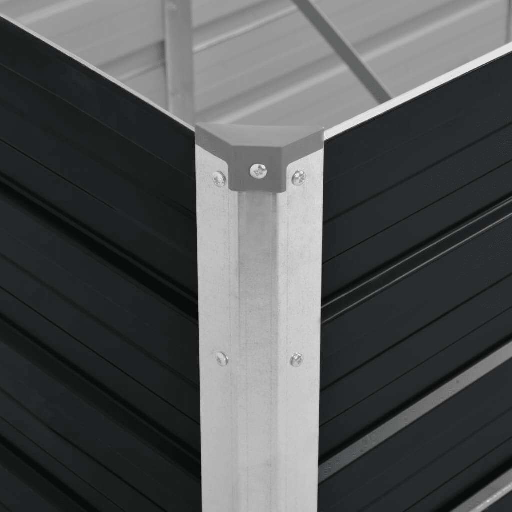 vidaXL Ζαρντινιέρα Υπερυψωμένη Ανθρακί 320x80x45 εκ. Γαλβαν. Χάλυβας