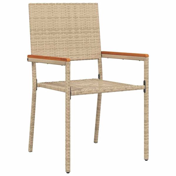 vidaXL Εξωτερικές Καρέκλες 4 pcs Κρέμα, Καφέ