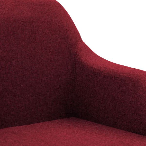 vidaXL Καρέκλα Τραπεζαρίας Περιστρεφόμενη Μπορντό Υφασμάτινη
