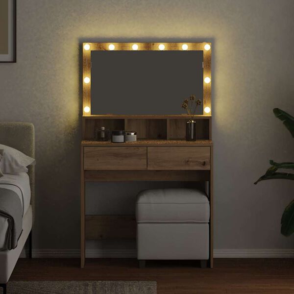 vidaXL Τραπέζι περιποίησης με συρτάρι Artisan Oak 80 x 41 x 134,5 εκ.