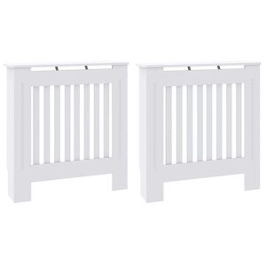 vidaXL Καπάκι Καλοριφέρ 2 pcs Λευκό 78x19x81,5cm Επεξεργασμένο ξύλο