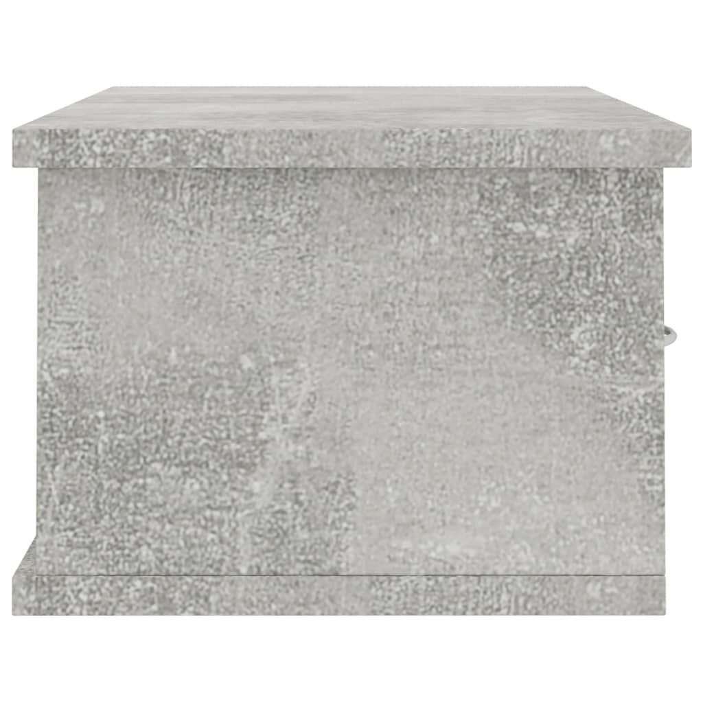 vidaXL Ράφι Τοίχου με Συρτάρια Γκρι Σκυροδ. 60x26x18,5 εκ. Επεξ. Ξύλο