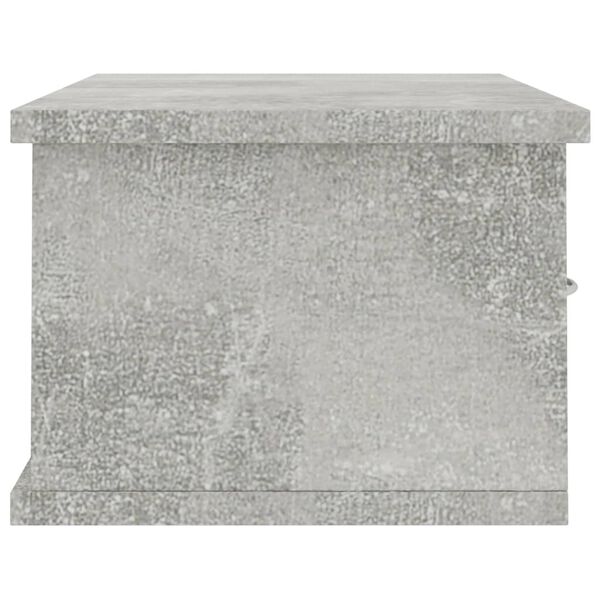 vidaXL Ράφι Τοίχου με Συρτάρια Γκρι Σκυροδ. 60x26x18,5 εκ. Επεξ. Ξύλο