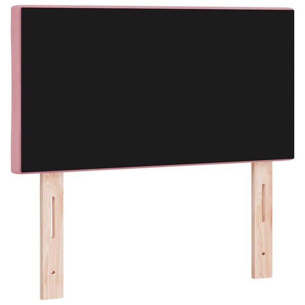vidaXL LED Κεφαλάρι με φώτα λωρίδας LED Geometric Ροζ 80 cm Βελούδο