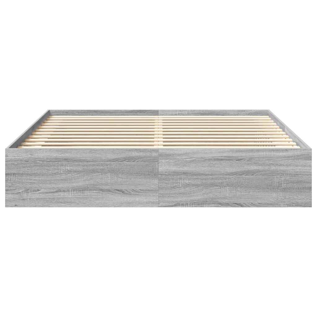 vidaXL Πλαίσιο Κρεβατιού Γκρι Sonoma 180 x 200 εκ. Super King