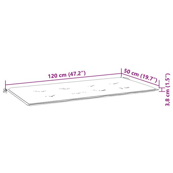 vidaXL Μαξιλάρι Πάγκου Κήπου Γκρι 120x50x4 εκ. Ύφασμα Oxford