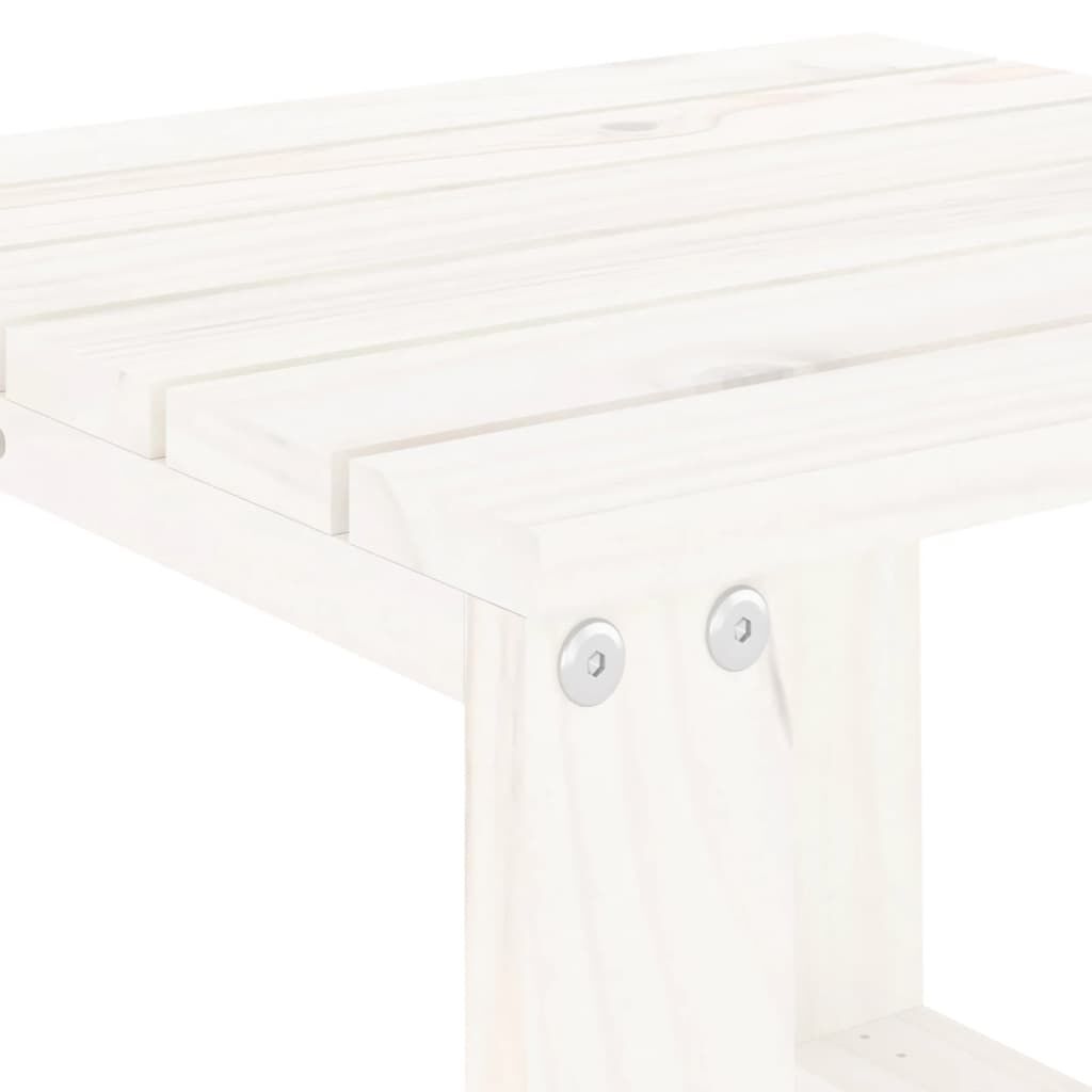 vidaXL Βοηθητικό Τραπέζι Κήπου Λευκό 40x38x28,5 εκ. Μασίφ Ξύλο Πεύκου