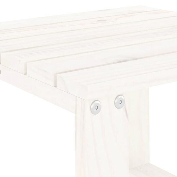 vidaXL Βοηθητικό Τραπέζι Κήπου Λευκό 40x38x28,5 εκ. Μασίφ Ξύλο Πεύκου