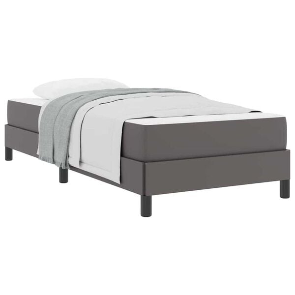 vidaXL Κρεβάτι Άλλο Γκρι 90 x 190 cm Τεχνητό δέρμα